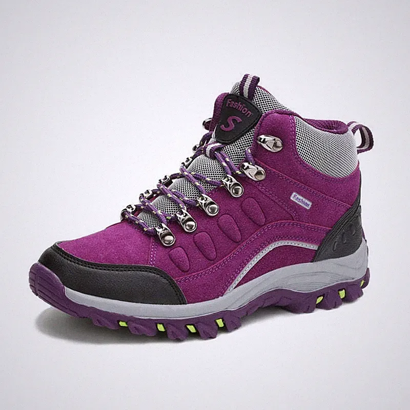 Winter Nubuck High Top Women Hiking Waterproof Trekking Boots Mountain Climbing