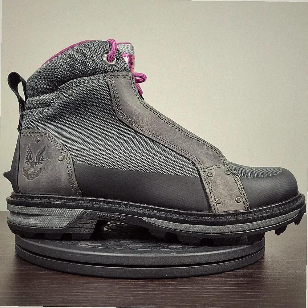 Wolverine Halo Spartan Boots Hiking Shoes Gray Purple Black W080130 Men's Sz 6.5