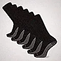 Wolverine Men's Cotton Comfort Crew 6 Pair Pack, Black, Men's Shoe Size 7-12, Bl