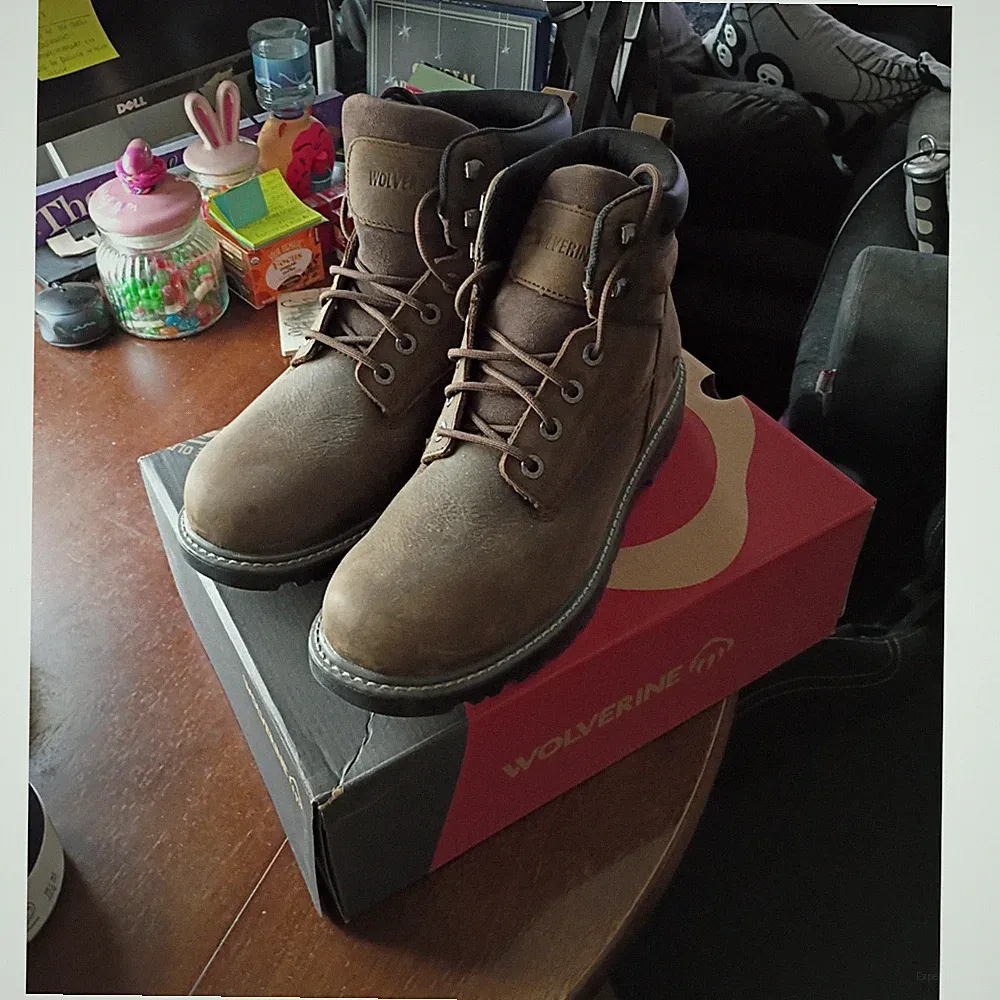 Wolverine Waterproof Brown Leather Men's Durable Safety Work Boots sz 11