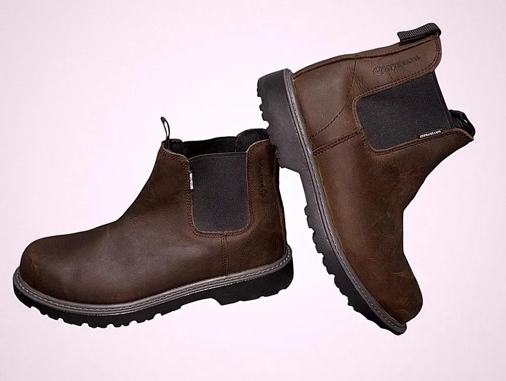 WOLVERINE WATERPROOF SLIP ON WORK BOOTS MENS BROWN LEATHER SOFT TOE SIZE 11M