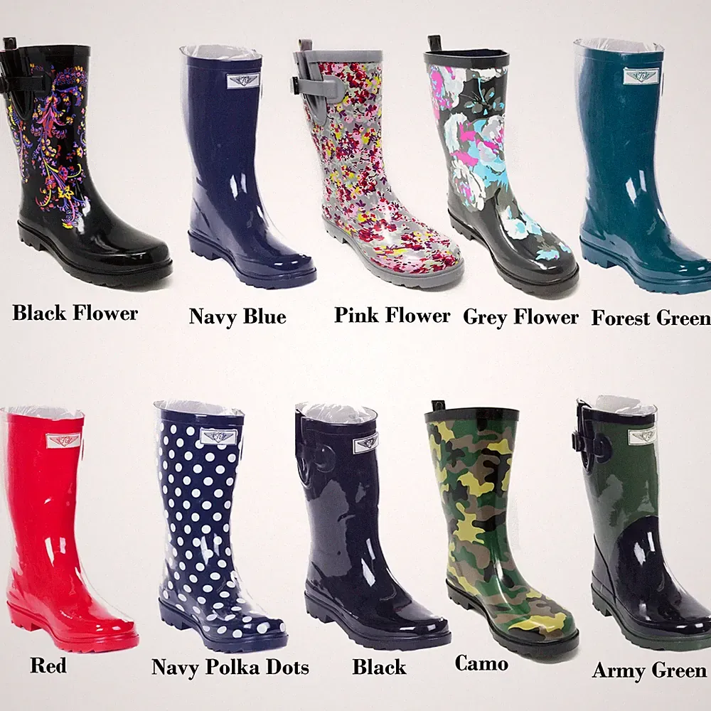 Women Rubber Rain Boots Mid-Calf 11' Waterproof Boots Size 6 - 11. NEW