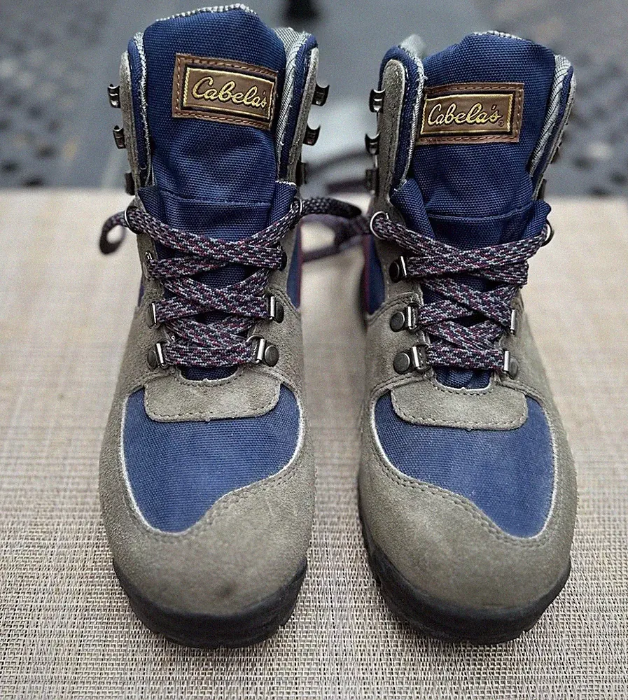 Women’s Cabela’s Hiking Boots Size 8B Gray & Blue Outdoor Trail Durable