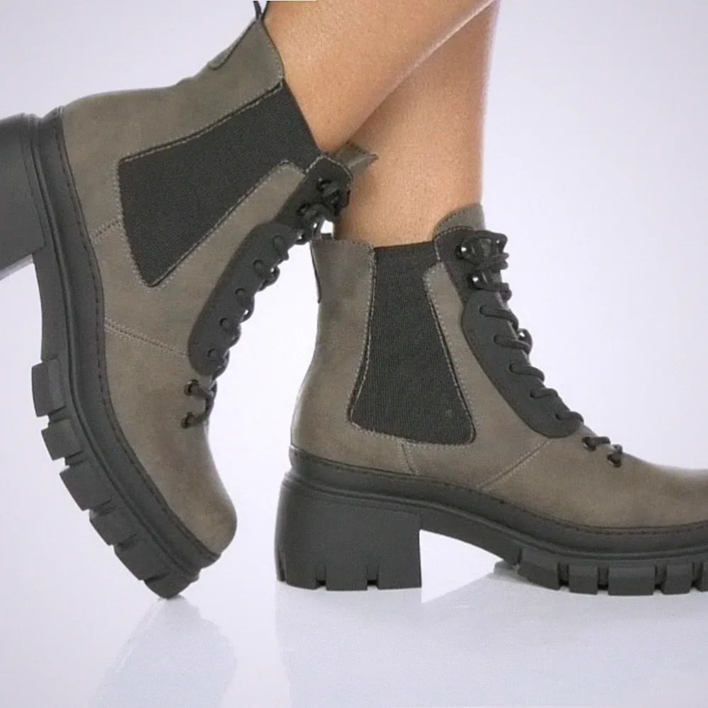 Women's Gray Combat Boots