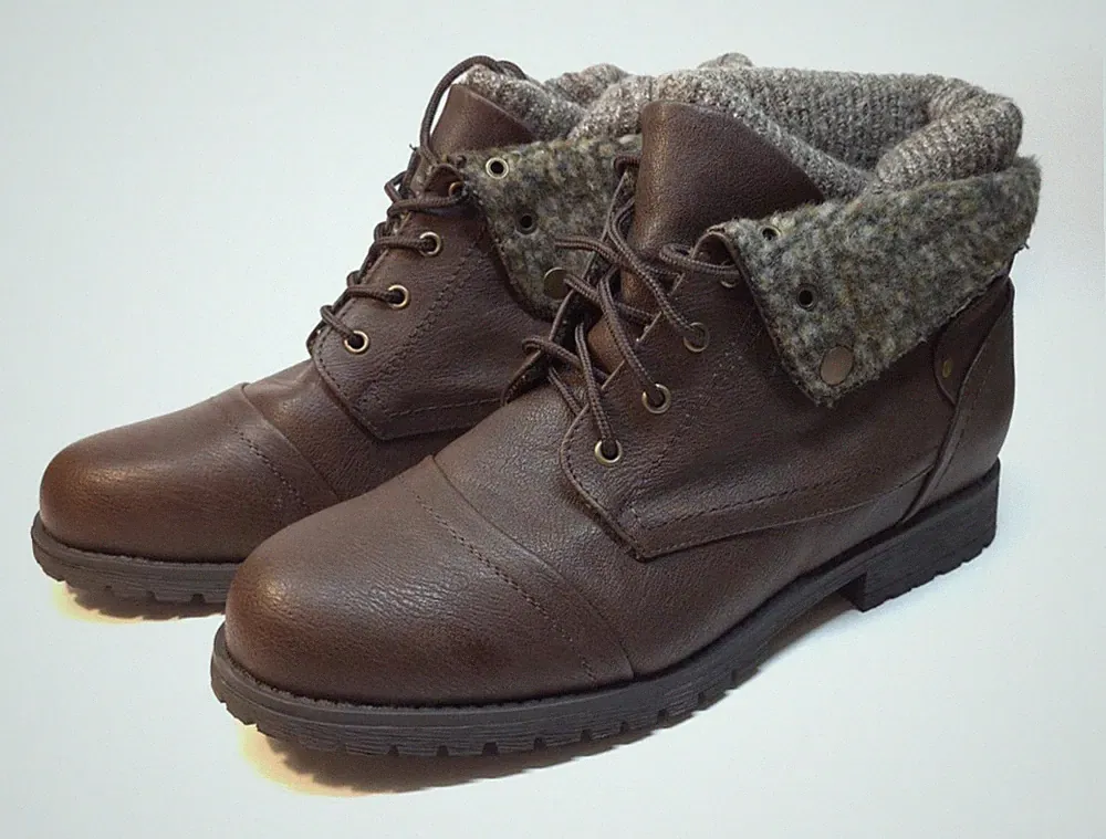 Women's Lace Up Winter Boots Low Heel Round Toe Ankle Boots Shoes Hiking US 11