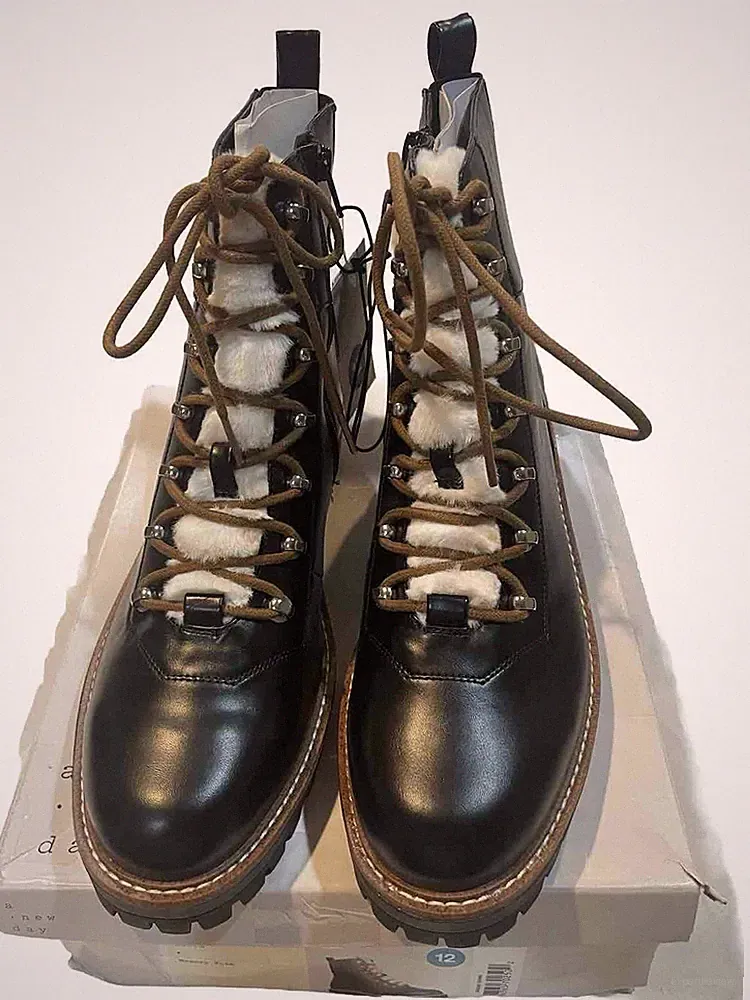Women's Leighton Hiking Boots - A New Day Black 12