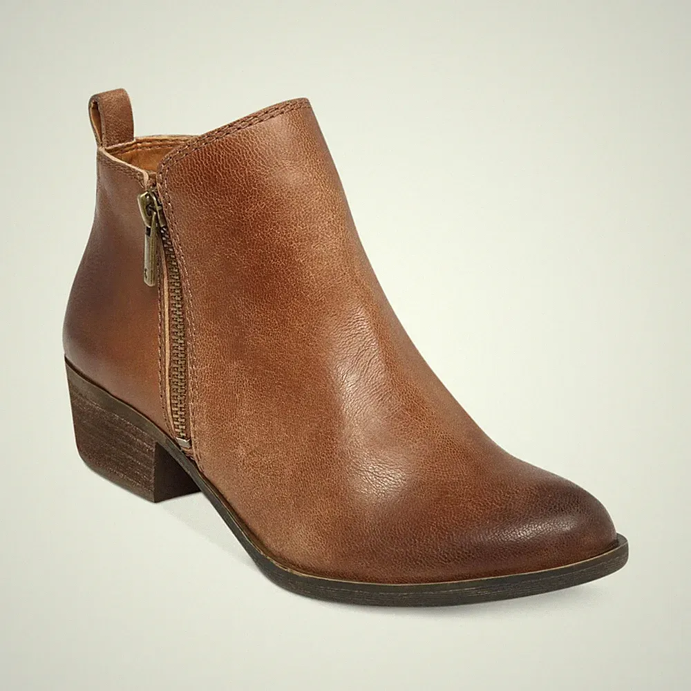 Women's Lucky Brand Basel Ankle Booties Toffee Leather