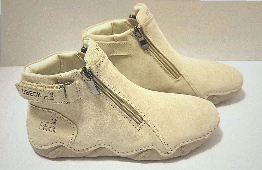 Women's Suede Zipper Snow Boot Ankle High Top Boot outdoor hiking
