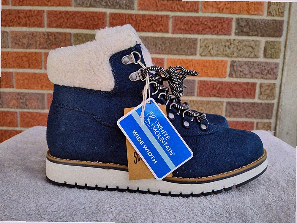 Women's sz 7.5 WHITE MOUNTAIN Cozy Fuzzy Ankle Winter Boots - NWT
