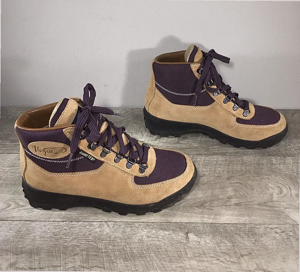 Women's Vasque 7115 Skywalk Gore-Tex Purple Hiking Hiker Leather Boots Size 8.5