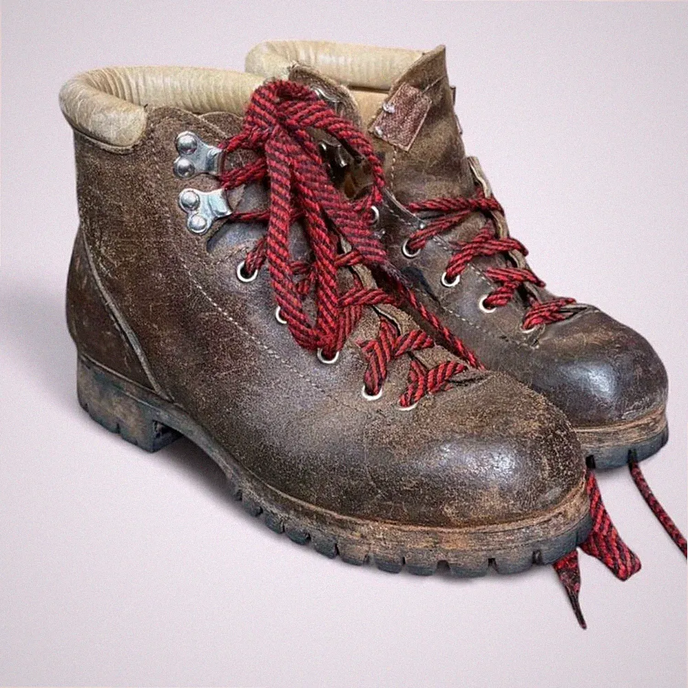 Women's VTG VASQUE Brown Leather Hiking Mountaineering sz 7-7.5 Italy