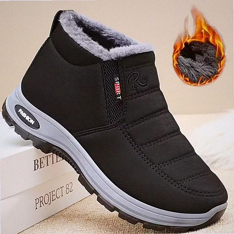 Women’s Winter Ankle Boots Ultra Warm Slip On Faux Fur Flat Hiking Shoes