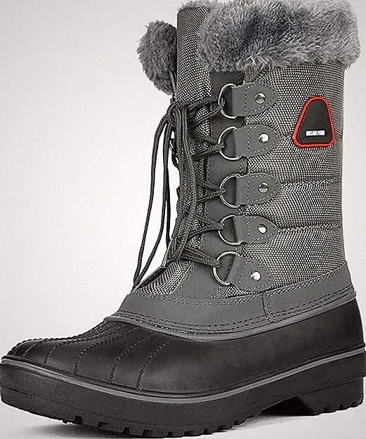 Women Snow Boots - Waterproof Snow Boots Women, Warm Faux Fur Lined, Size 9