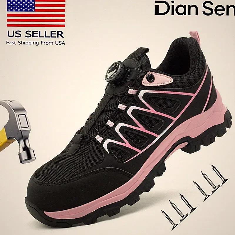 Women Work Shoes Steel Toe Safety Shoes Indestructible Protective Boots Size 5-9
