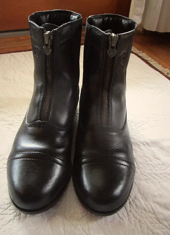 WOMENS ARIAT BLACK ZIP SIZE 9B PADDOCK ENGLISH RIDING BOOTS STYLE#10012741