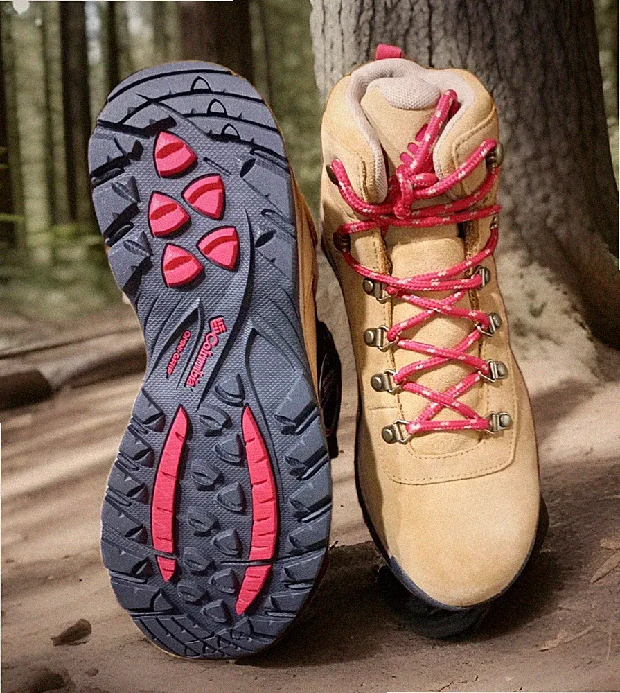 Womens Columbia Yoncalla Mid Prem. Suede Waterproof Hiking Boot Sz 10 Elk -Red