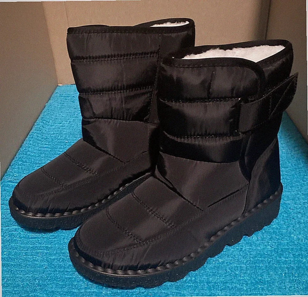 Womens Non-skid Waterproof Boot Comfort Snow Boots Women Mid Calf Cold Weather