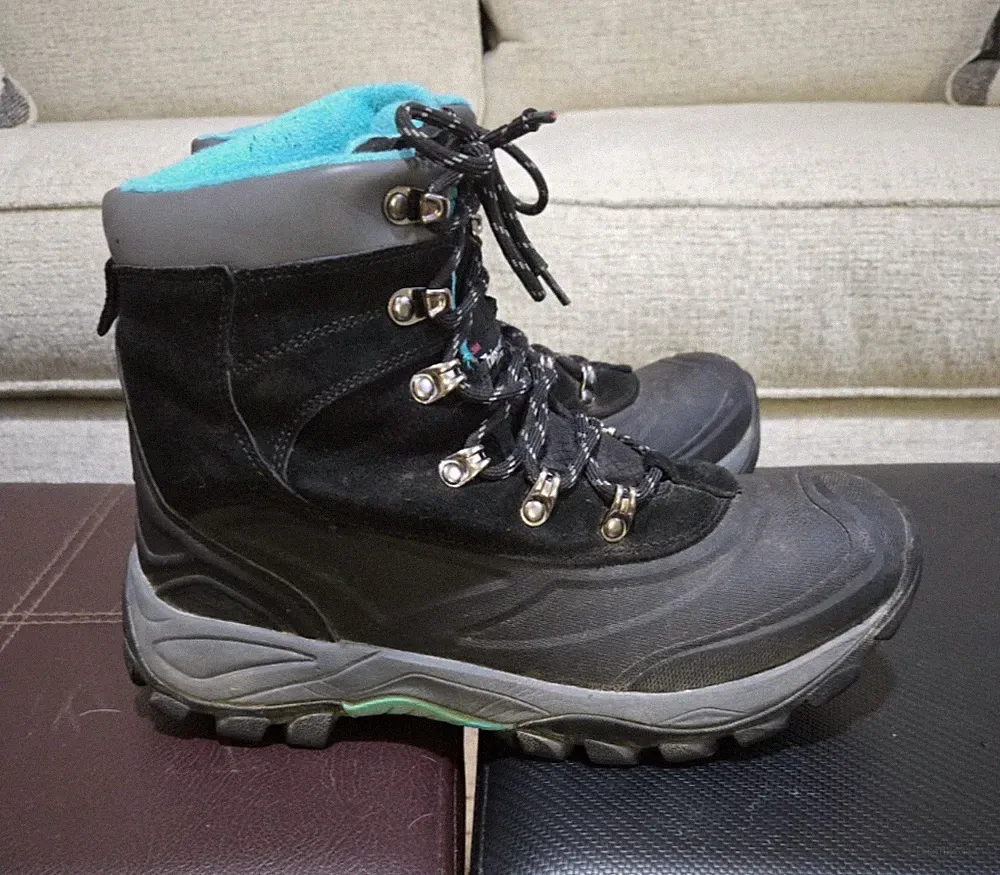Womens Nord Trail JENNY Thinsulate Snow Hiking Boots 9M Black Teal Suede Lace Up