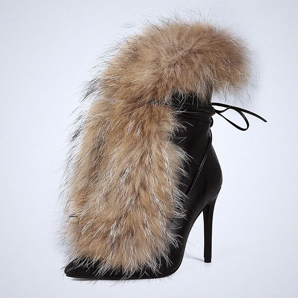 Womens Trim Velvet High Heel Winter Ankle Short Boot Evening Fashion Runway Lady