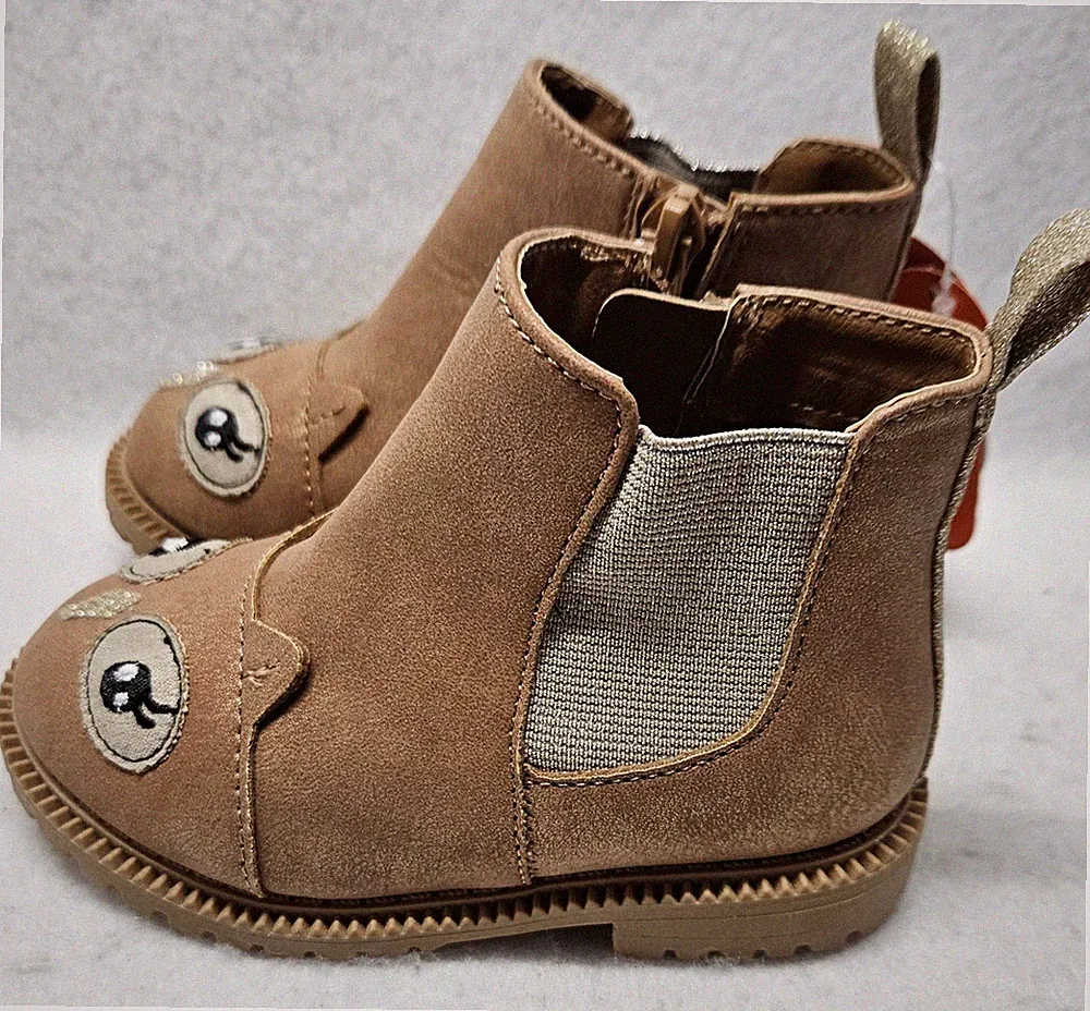 Wonder Nation Owl Chelsea Boots Toddler Girls' Size 6 (18 Months)/New