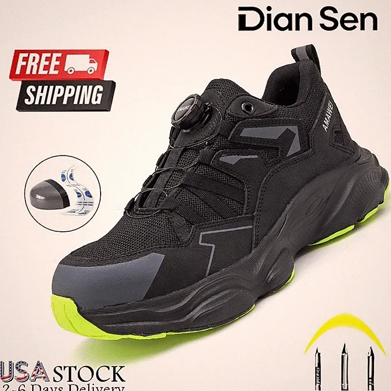 Work Shoes for Man Steel Toe Safety Shoes Anti-smash Hiking Boots Indestructible