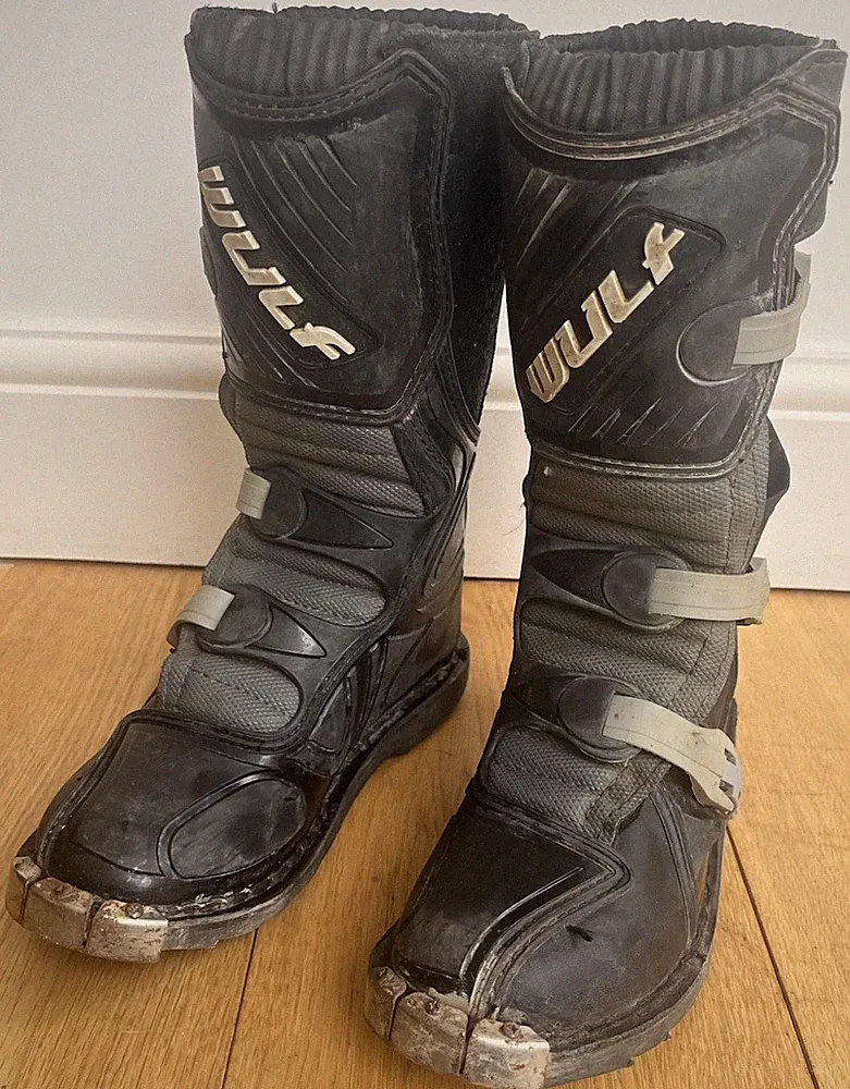 Wulfsport Wild Black Kids MX Motocross Motorcycle Off Road Boots EU 35 UK 2.5