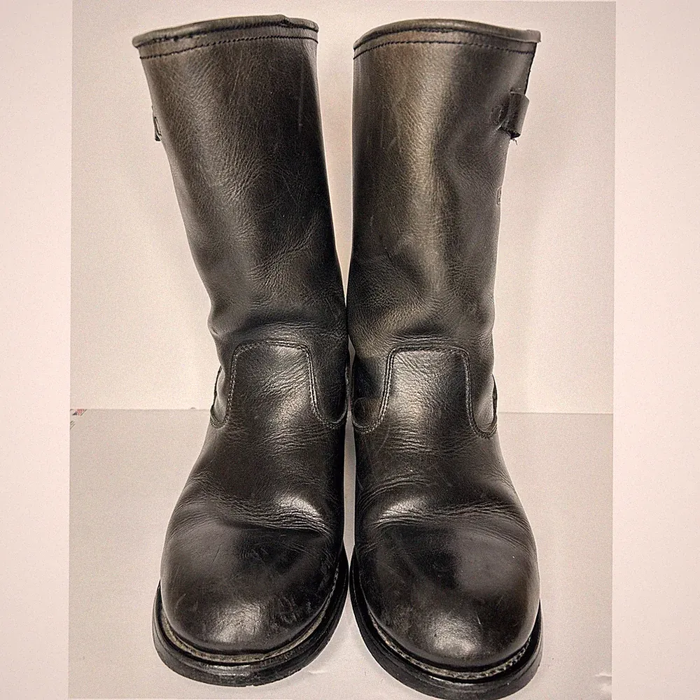 Xelement Mens Black Oil Tanned Leather Water Repellent Biker Motorcycle Boots