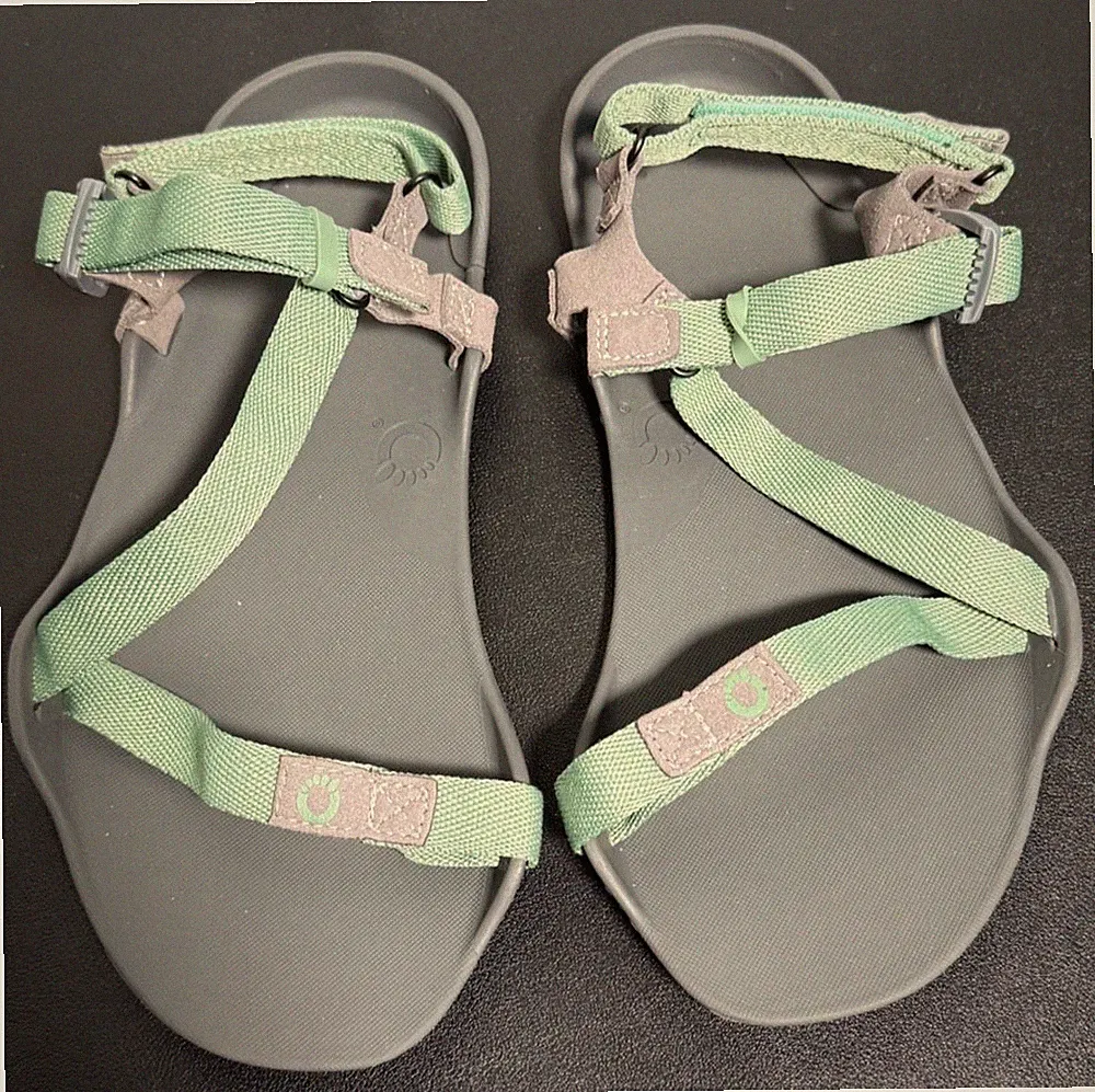 Xero Shoes Z-Trek Sandals Grey & Teal Women's 8 Barefoot Trail Hiking