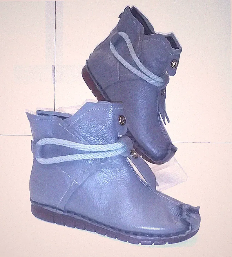 Xiuteng Women Winter Round Top Toe Ankle Boots Gray New No Box See Measurements