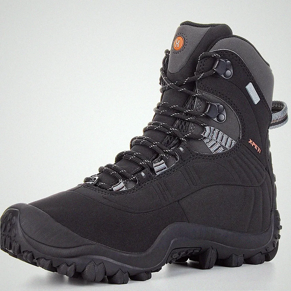 XPETI Men’s Thermator Mid-Rise Waterproof Hiking Boot Insulated Non-Slip Black