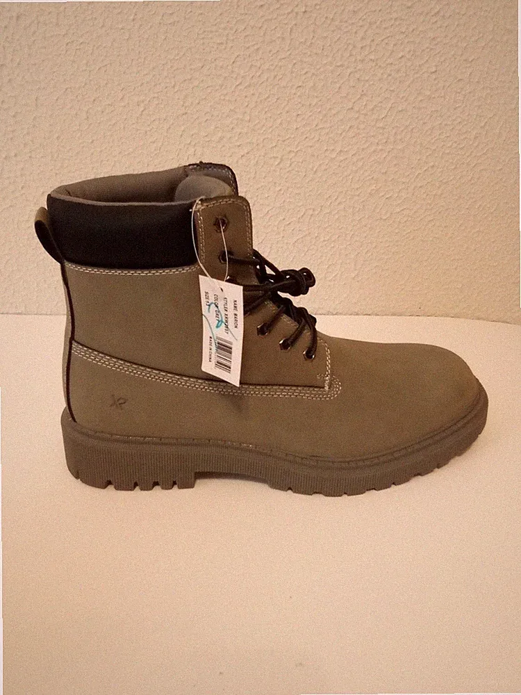 Xray Men's Gray Faux Suede Faux Leather Above Ankle Lace Up Work Boots Sz 13 NWT