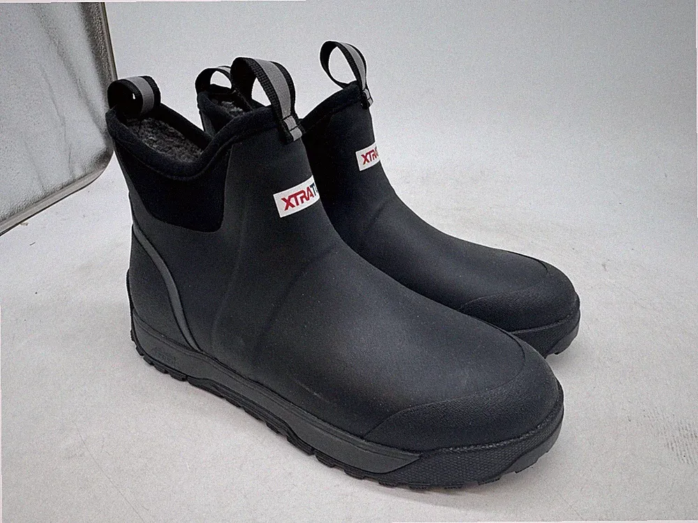 Xtratuf 6" Ankle Deck Boots Men's Black Slip On Slip-Resistant Waterproof - 9