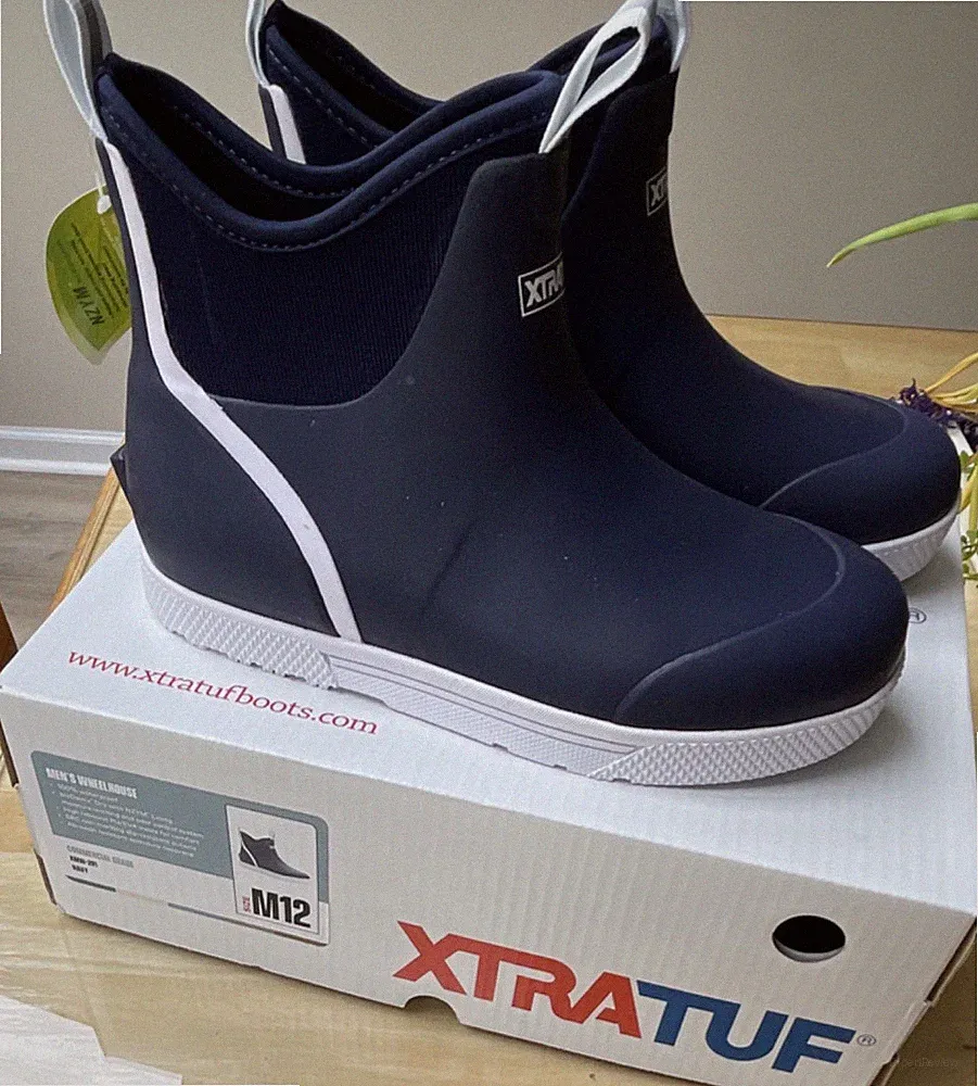 Xtratuf Men's Ankle Work Boot Navy White Pull On Rubber US Size 12