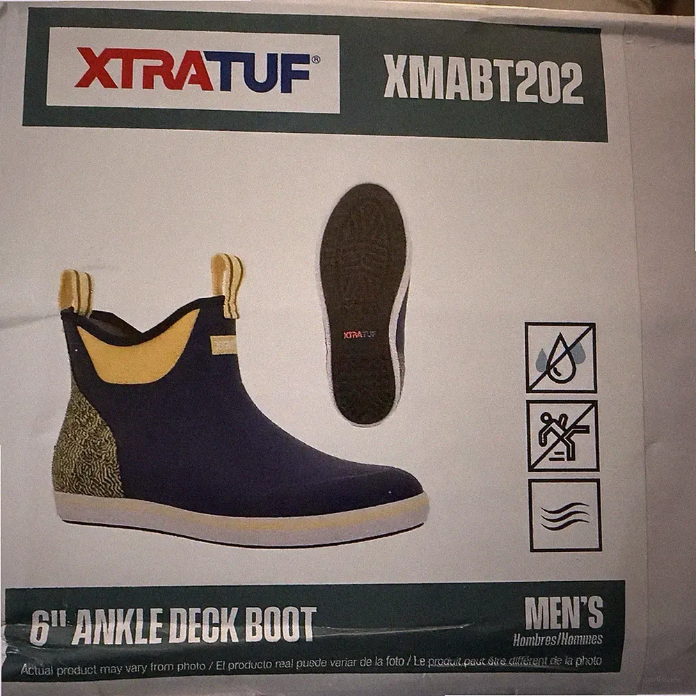 Xtratuf Men's Waterproof 6" Ankle Deck Boot Blue Navy Yellow US 5 EU 38 UK 4
