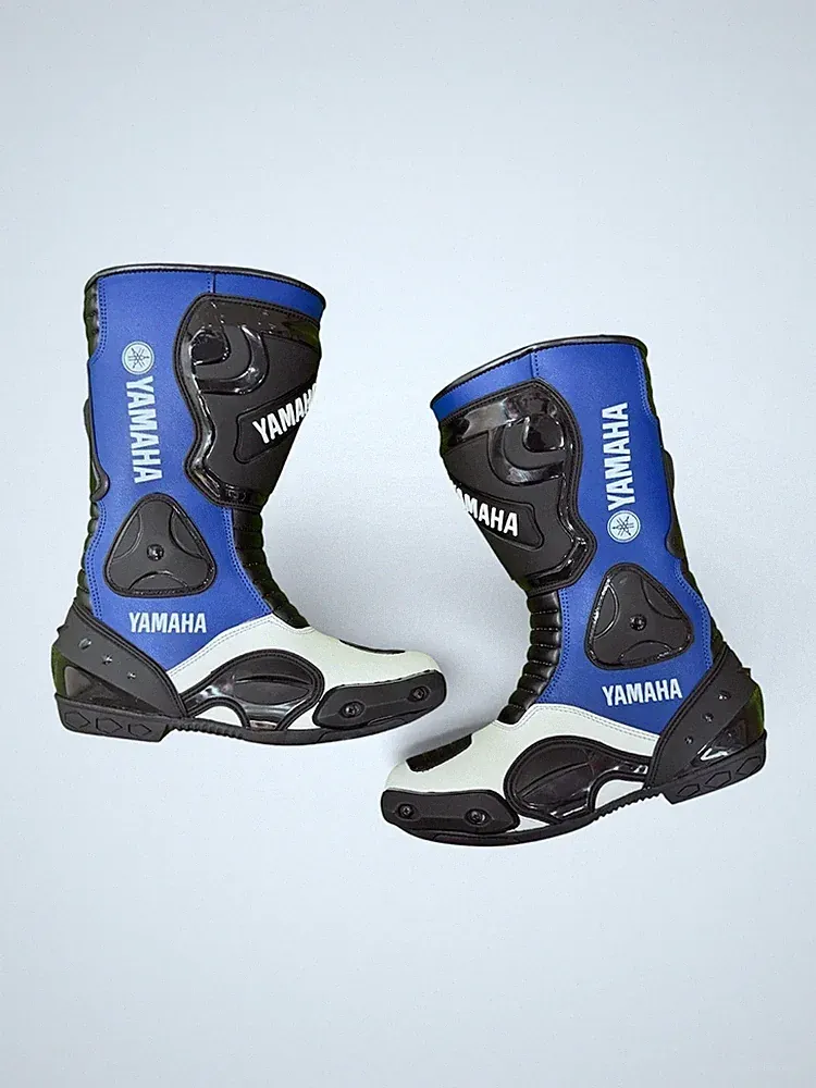Yamaha Genuine Leather Motorcycle Boots Racing Motorbike Riding Shoes