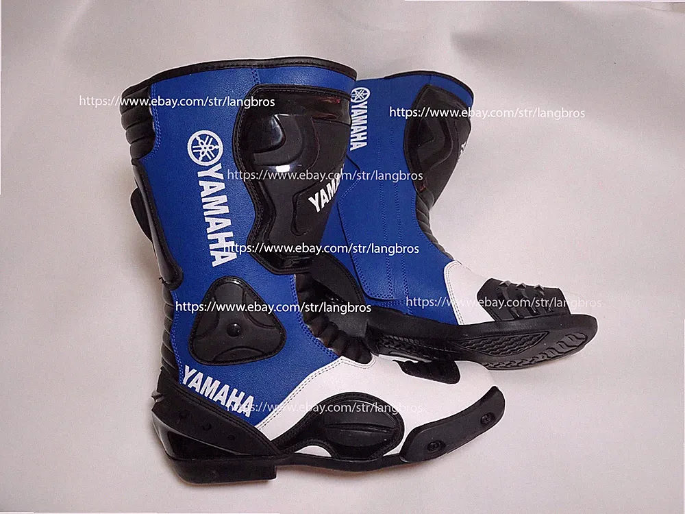Yamaha Leather Motorcycle Boots Men Motorbike Long Shoes