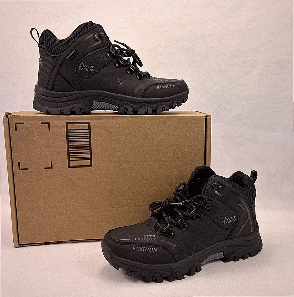 YITU Fashion Outdoor Hiking Boots/Shoes Black Men's 7.5/8-Women's 8.5/9.5 New