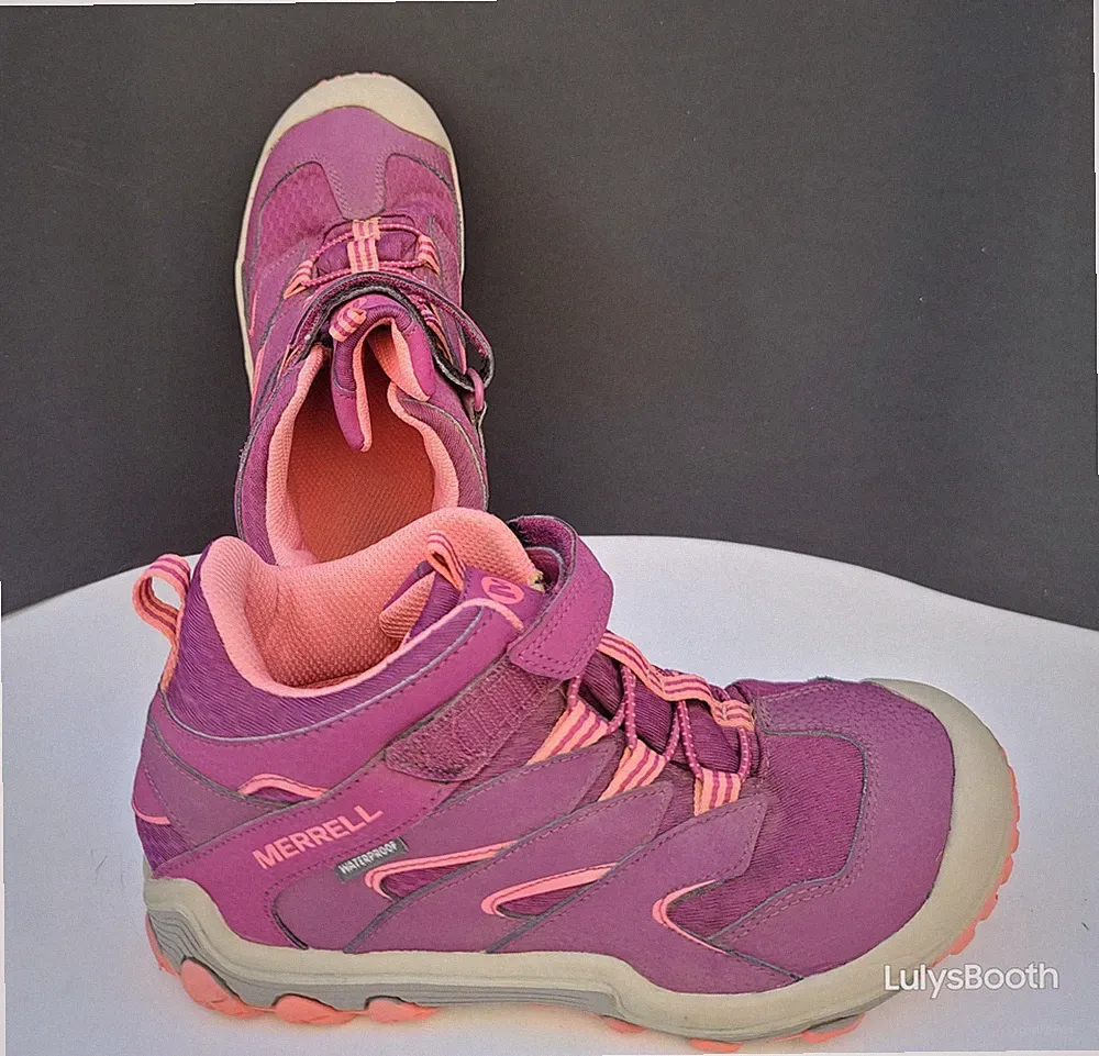 Youth Girls Merrell Chameleon Access Mid MK159720 Berry Hiking Shoes size 3.5M