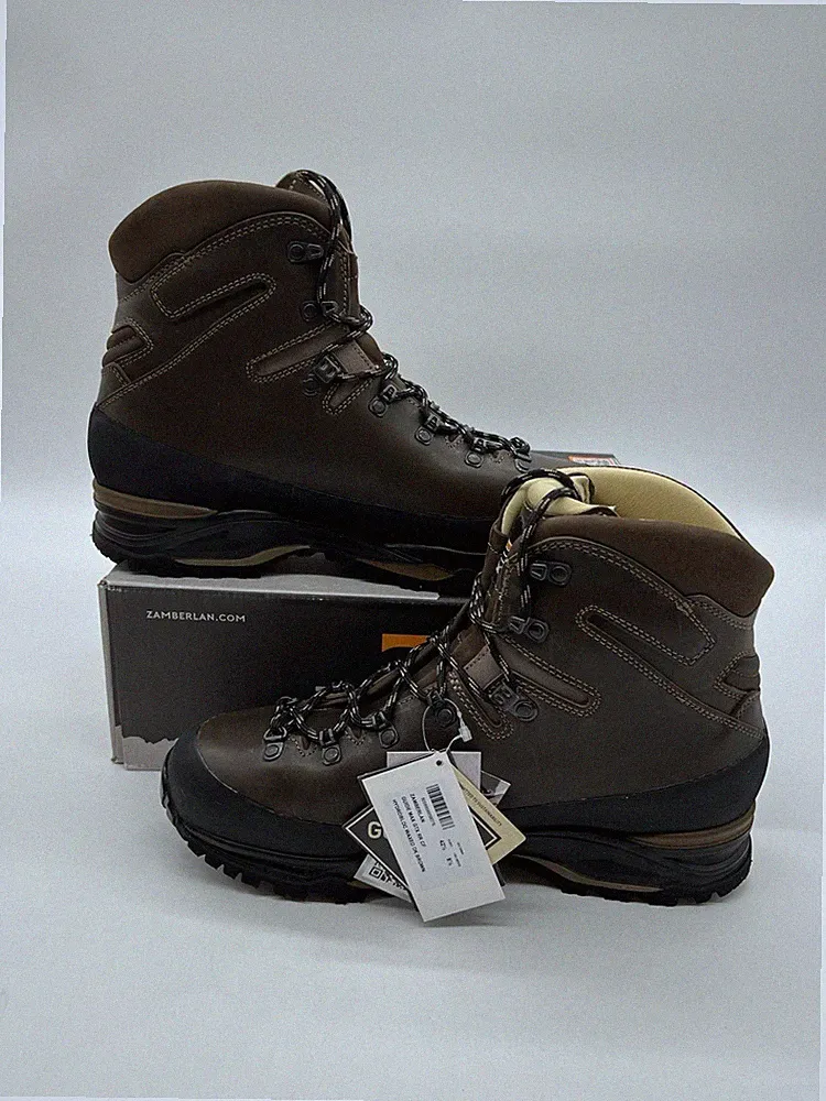 Zamberlan 972 Guide Max GTX RR Mens Sz 8H Dark Brown Leather Vibram Hiking Boots