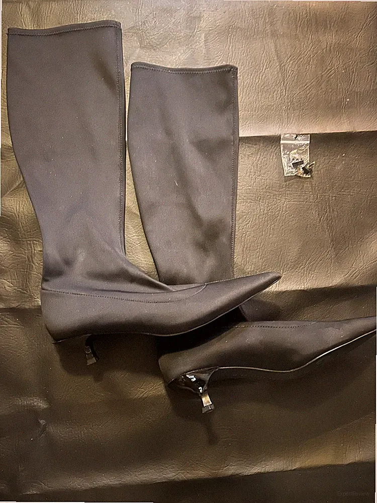 Zara Black Skinny High Boot 40/9 New Nylon /Rain Proof / Extra Heal Included